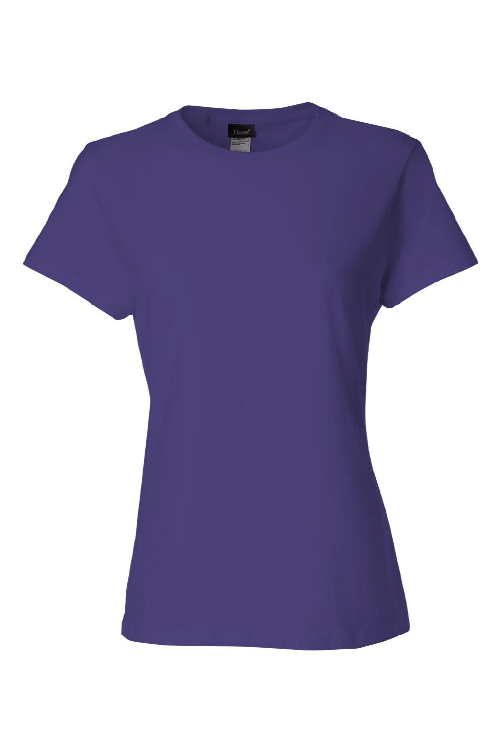 Hanes SL04 Womens Perfect-T Short Sleeve Crewneck T-Shirt Purple Flat Front