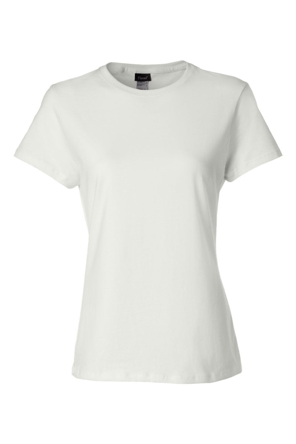 Hanes SL04 Womens Perfect-T Short Sleeve Crewneck T-Shirt White Flat Front