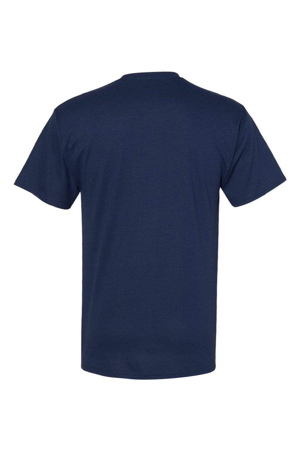 Hanes W110 Mens Workwear UPF 50+ Short Sleeve Crewneck T-Shirt w/ Pocket Navy Blue Flat Back