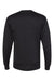 Hanes W120 Mens Workwear UPF 50+ Long Sleeve Crewneck T-Shirt w/ Pocket Black Flat Back