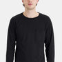 Hanes Mens Workwear UPF 50+ Long Sleeve Crewneck T-Shirt w/ Pocket - Black