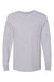 Hanes W120 Mens Workwear UPF 50+ Long Sleeve Crewneck T-Shirt w/ Pocket Light Steel Grey Flat Front