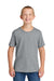 Jerzees IC46B Youth Ultimate Short Sleeve Crewneck T-Shirt Heather Grey Model Front