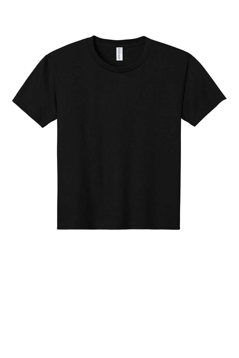 Jerzees IC46B Youth Ultimate Short Sleeve Crewneck T-Shirt Black Ink Flat Front