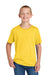 Jerzees IC46B Youth Ultimate Short Sleeve Crewneck T-Shirt Island Yellow Model Front