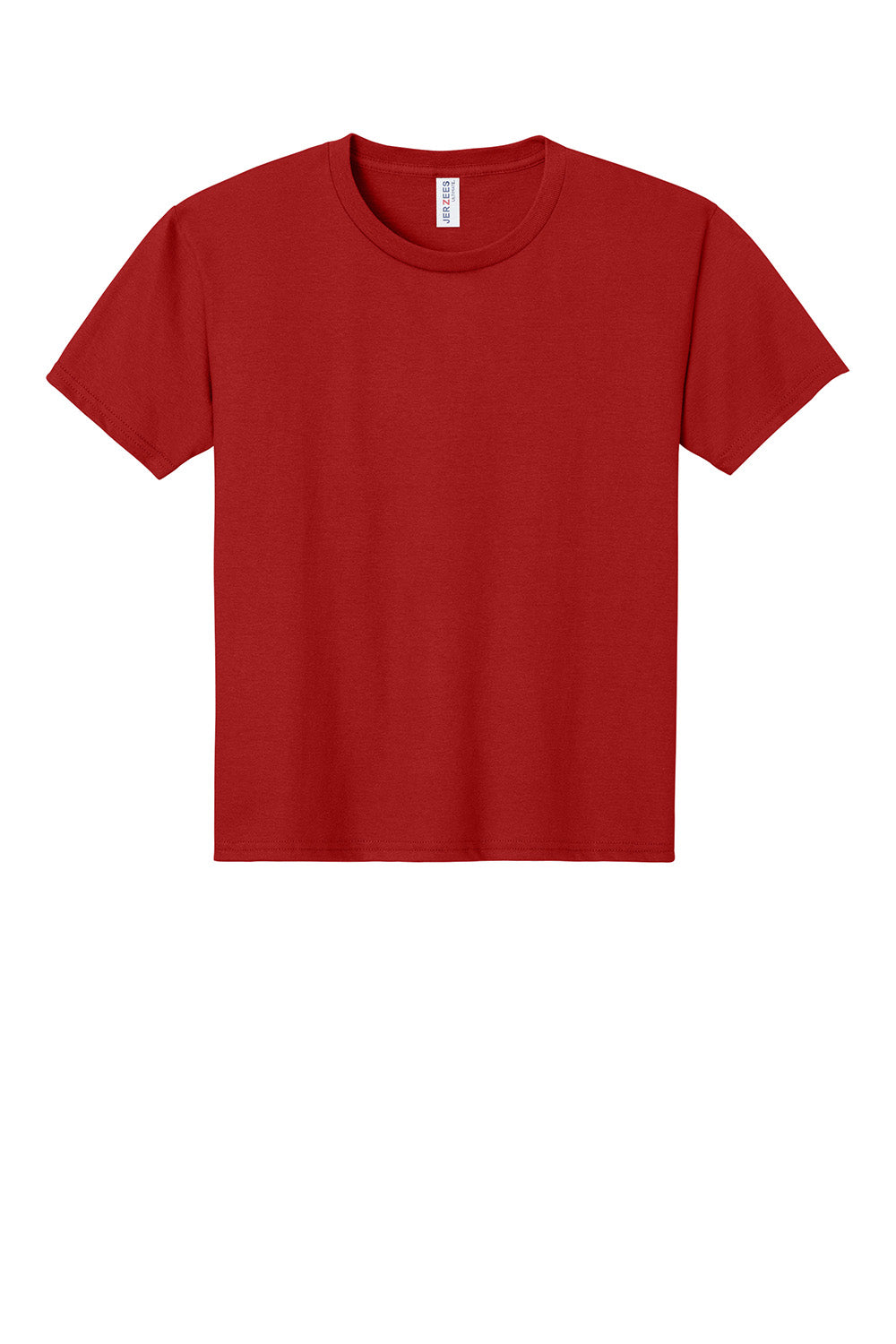 Jerzees IC46B Youth Ultimate Short Sleeve Crewneck T-Shirt True Red Flat Front