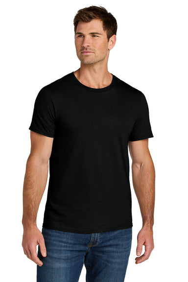 Jerzees IC46M Mens Ultimate Short Sleeve Crewneck T-Shirt Black Ink Model Front