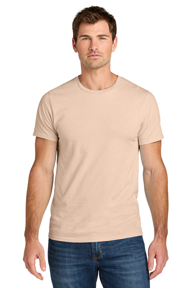 Jerzees IC46M Mens Ultimate Short Sleeve Crewneck T-Shirt Blush Pink Model Front