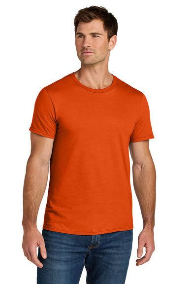 Jerzees IC46M Mens Ultimate Short Sleeve Crewneck T-Shirt Burnt Orange Model Front