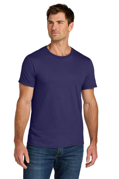 Jerzees IC46M Mens Ultimate Short Sleeve Crewneck T-Shirt Deep Purple Model Front