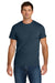 Jerzees IC46M Mens Ultimate Short Sleeve Crewneck T-Shirt Heather Indigo Blue Model Front