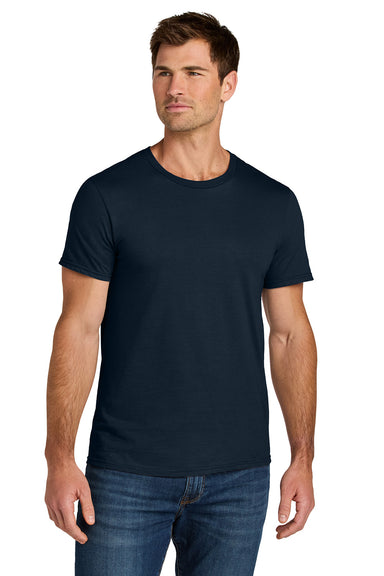 Jerzees IC46M Mens Ultimate Short Sleeve Crewneck T-Shirt Navy Blue Model Front