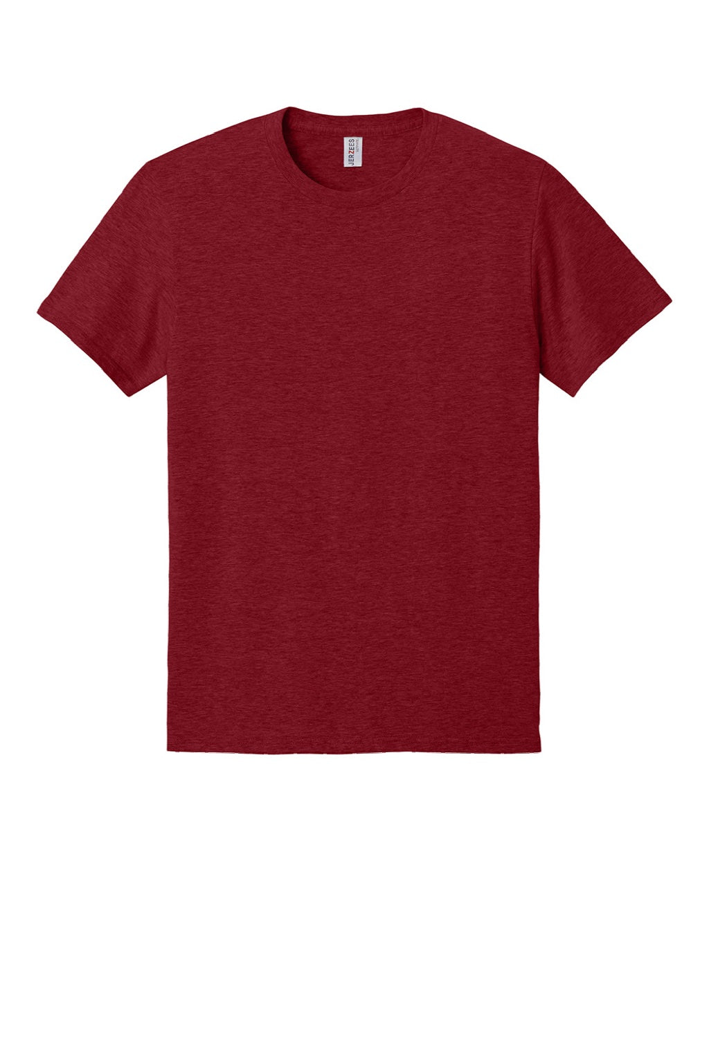 Jerzees IC46M Mens Ultimate Short Sleeve Crewneck T-Shirt Heather Pepper Red Flat Front