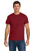 Jerzees IC46M Mens Ultimate Short Sleeve Crewneck T-Shirt Heather Pepper Red Model Front