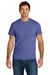 Jerzees IC46M Mens Ultimate Short Sleeve Crewneck T-Shirt Heather Retro Purple Model Front