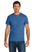 Jerzees IC46M Mens Ultimate Short Sleeve Crewneck T-Shirt Heather Retro Royal Blue Model Front