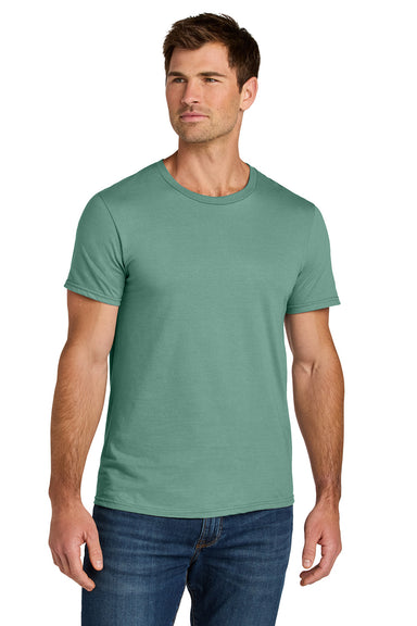 Jerzees IC46M Mens Ultimate Short Sleeve Crewneck T-Shirt Sage Green Model Front