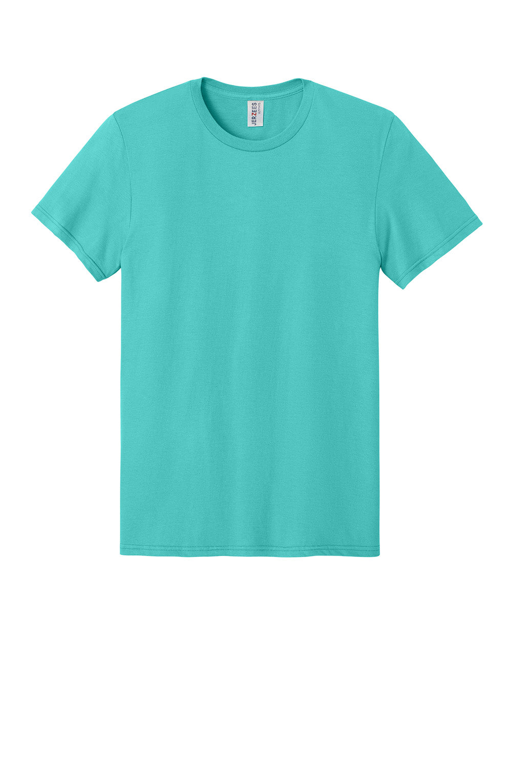 Jerzees IC46M Mens Ultimate Short Sleeve Crewneck T-Shirt Scuba Blue Flat Front