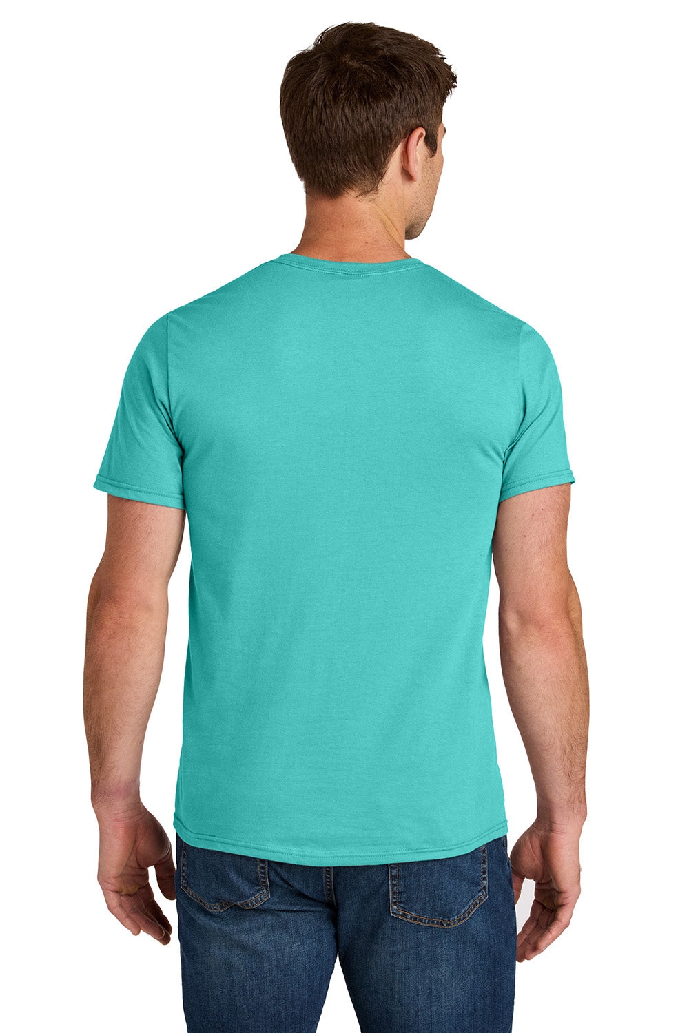 Jerzees IC46M Mens Ultimate Short Sleeve Crewneck T-Shirt Scuba Blue Model Back