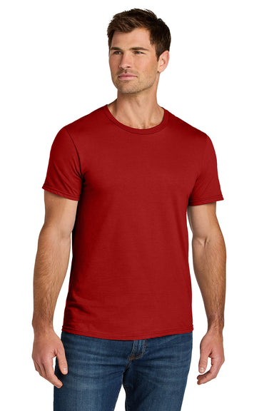 Jerzees IC46M Mens Ultimate Short Sleeve Crewneck T-Shirt True Red Model Front