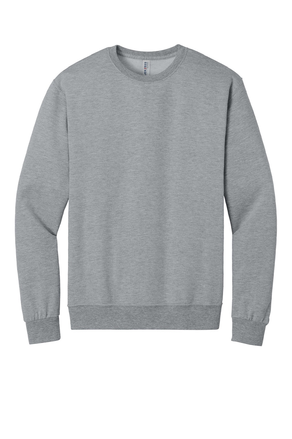 Jerzees IC48M Mens Ultimate CVC Crewneck Sweatshirt Heather Grey Flat Front