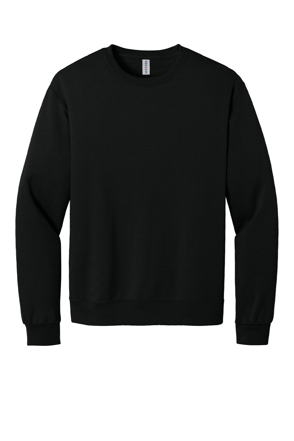 Jerzees IC48M Mens Ultimate CVC Crewneck Sweatshirt Black Ink Flat Front