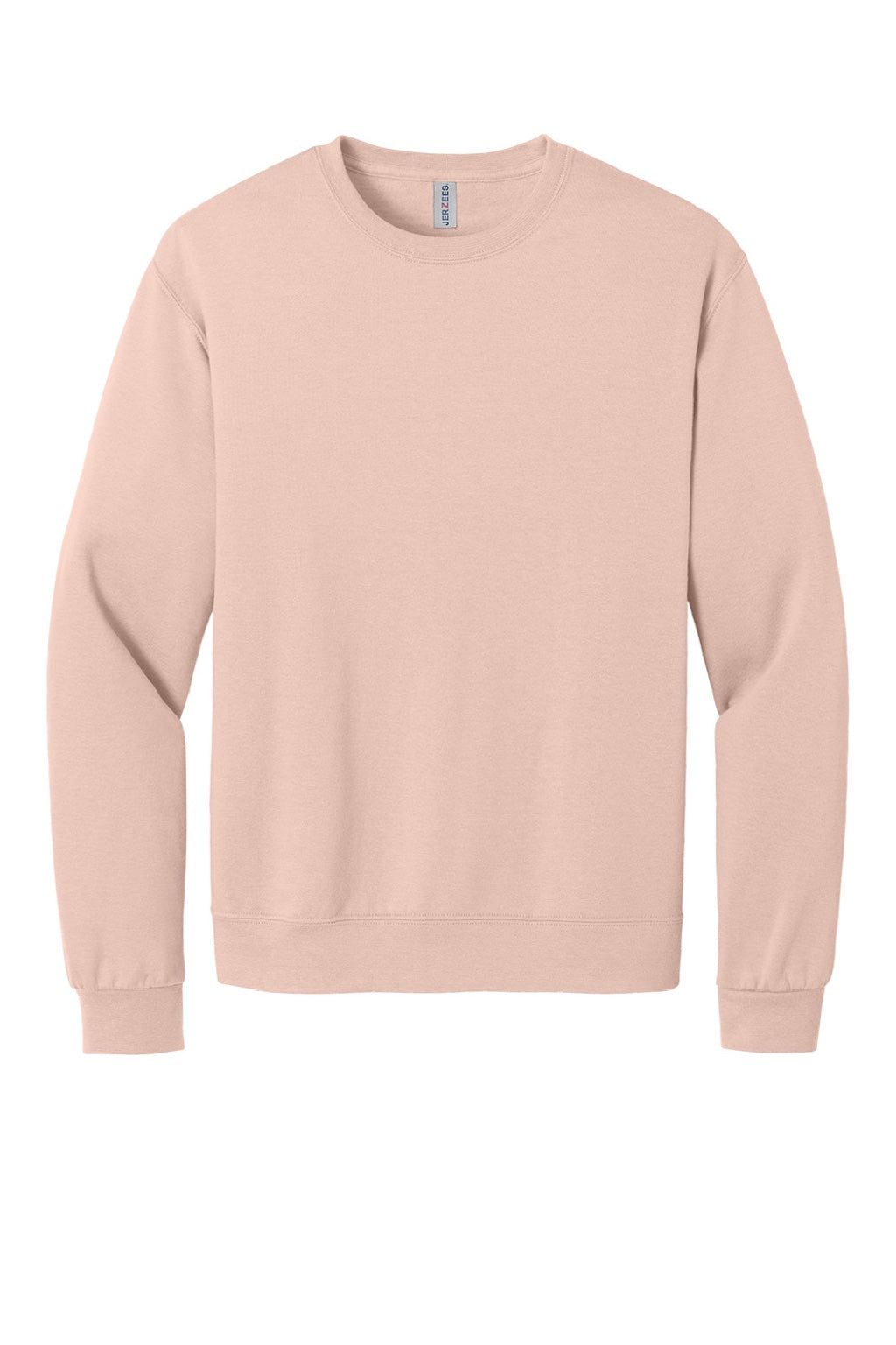 Jerzees IC48M Mens Ultimate CVC Crewneck Sweatshirt Blush Pink Flat Front