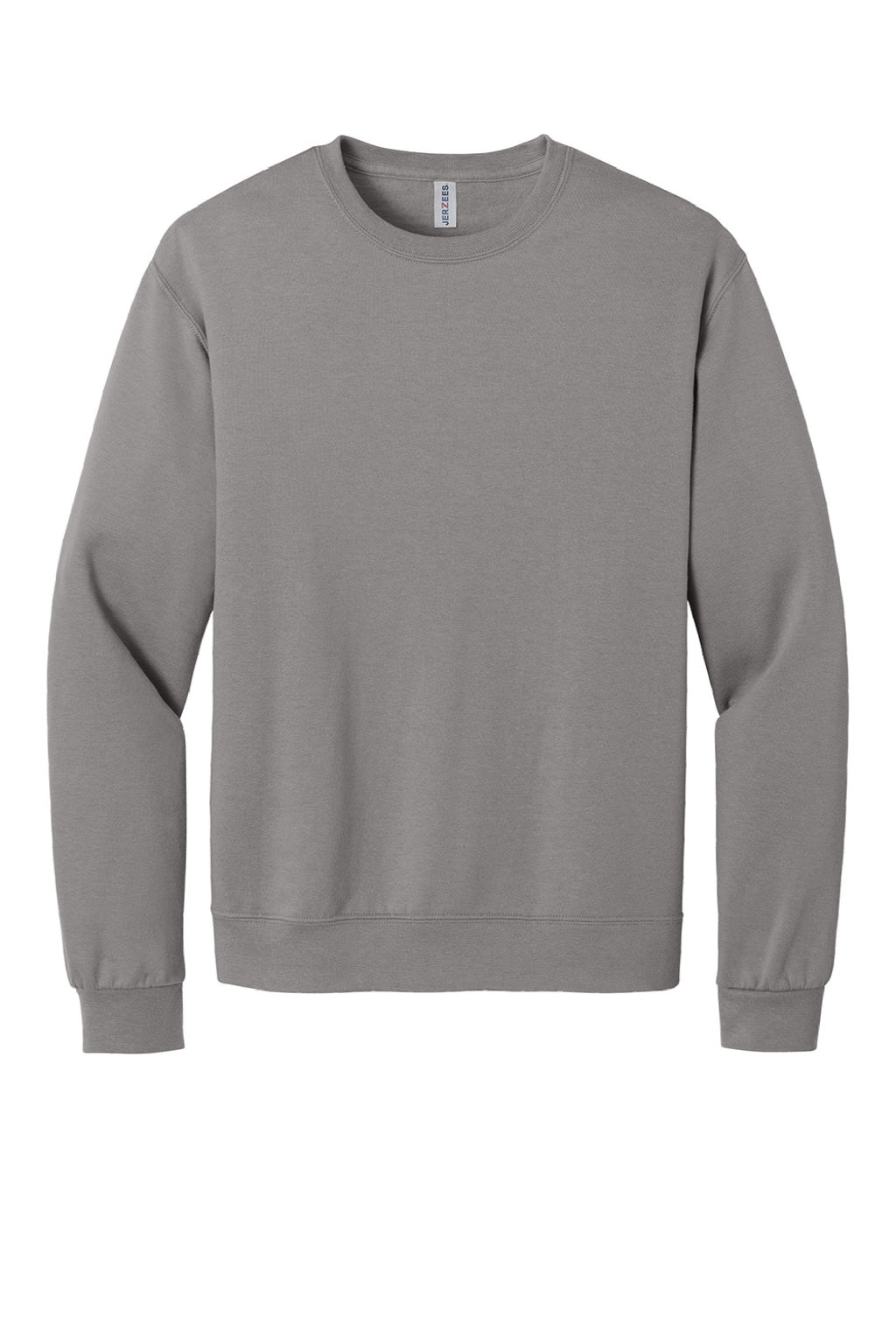 Jerzees IC48M Mens Ultimate CVC Crewneck Sweatshirt Rock Grey Flat Front