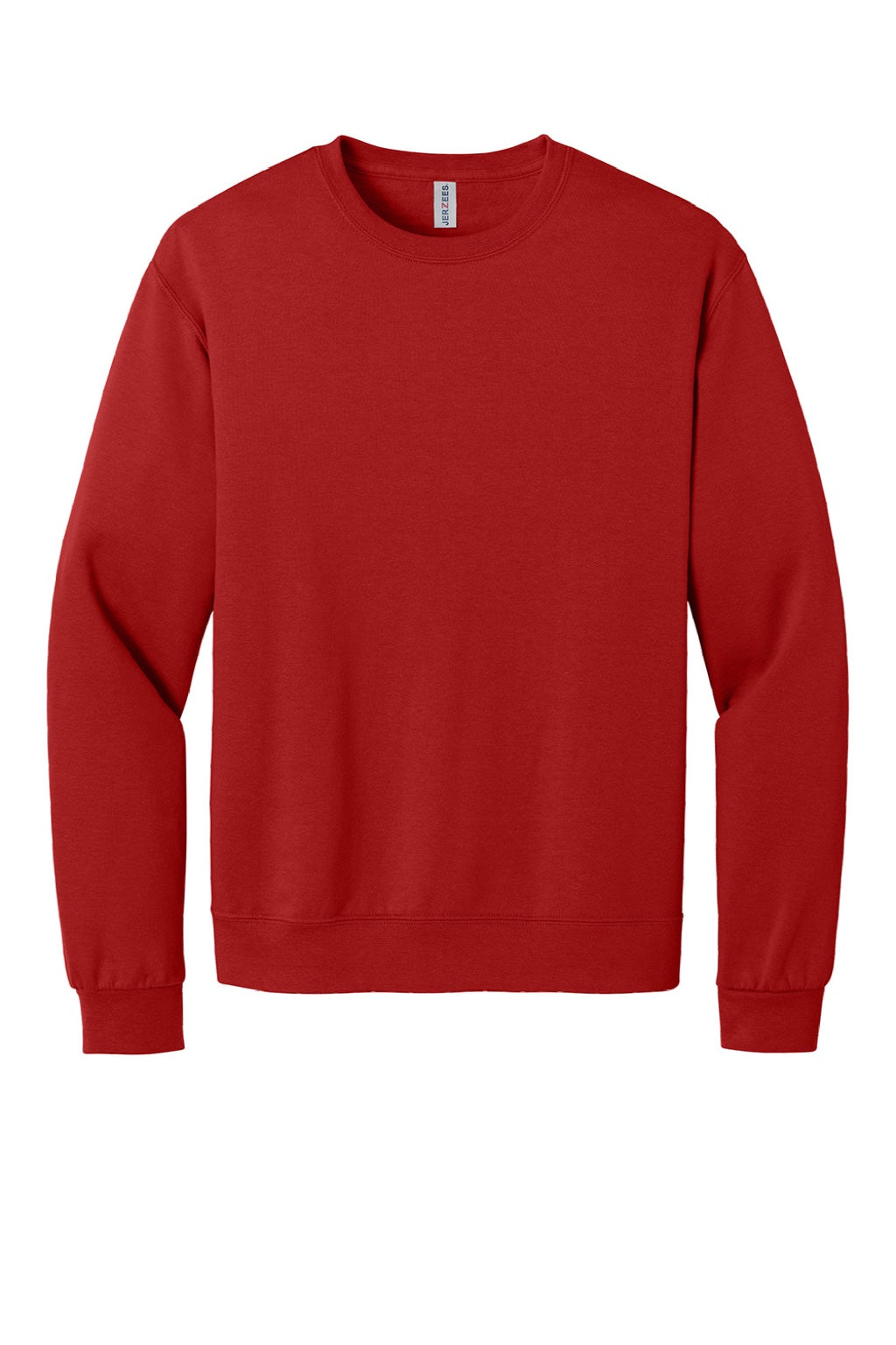 Jerzees IC48M Mens Ultimate CVC Crewneck Sweatshirt True Red Flat Front