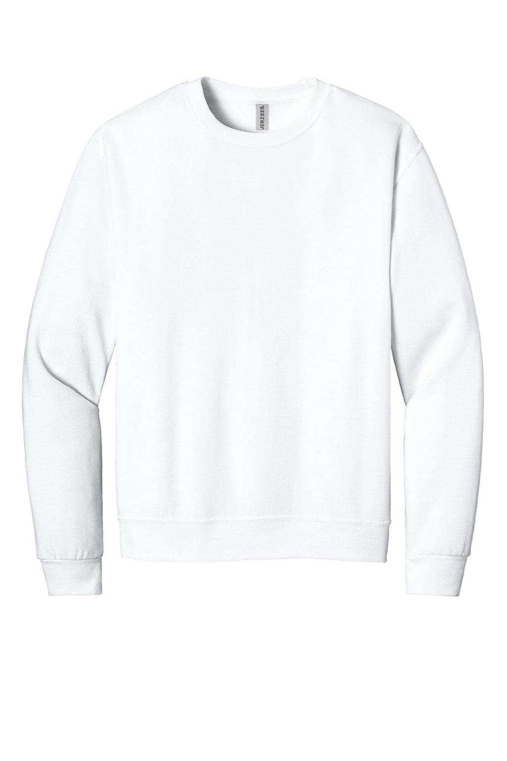 Jerzees IC48M Mens Ultimate CVC Crewneck Sweatshirt White Flat Front