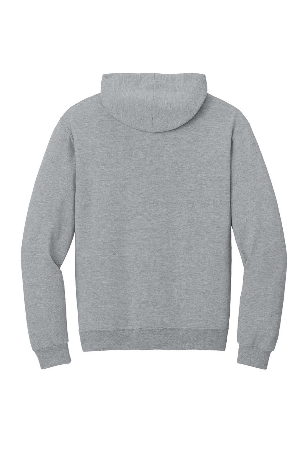 Jerzees IC49M Mens Ultimate CVC Hooded Sweatshirt Hoodie w/ Pouch Pocket Heather Grey Flat Back