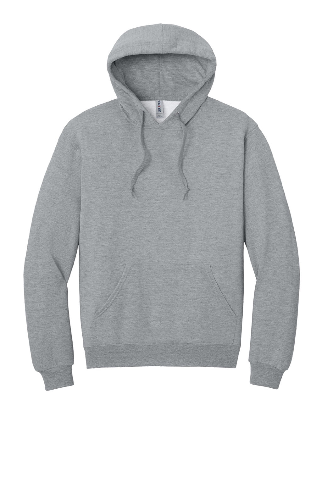 Jerzees IC49M Mens Ultimate CVC Hooded Sweatshirt Hoodie w/ Pouch Pocket Heather Grey Flat Front