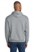Jerzees IC49M Mens Ultimate CVC Hooded Sweatshirt Hoodie w/ Pouch Pocket Heather Grey Model Back
