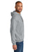 Jerzees IC49M Mens Ultimate CVC Hooded Sweatshirt Hoodie w/ Pouch Pocket Heather Grey Model Side