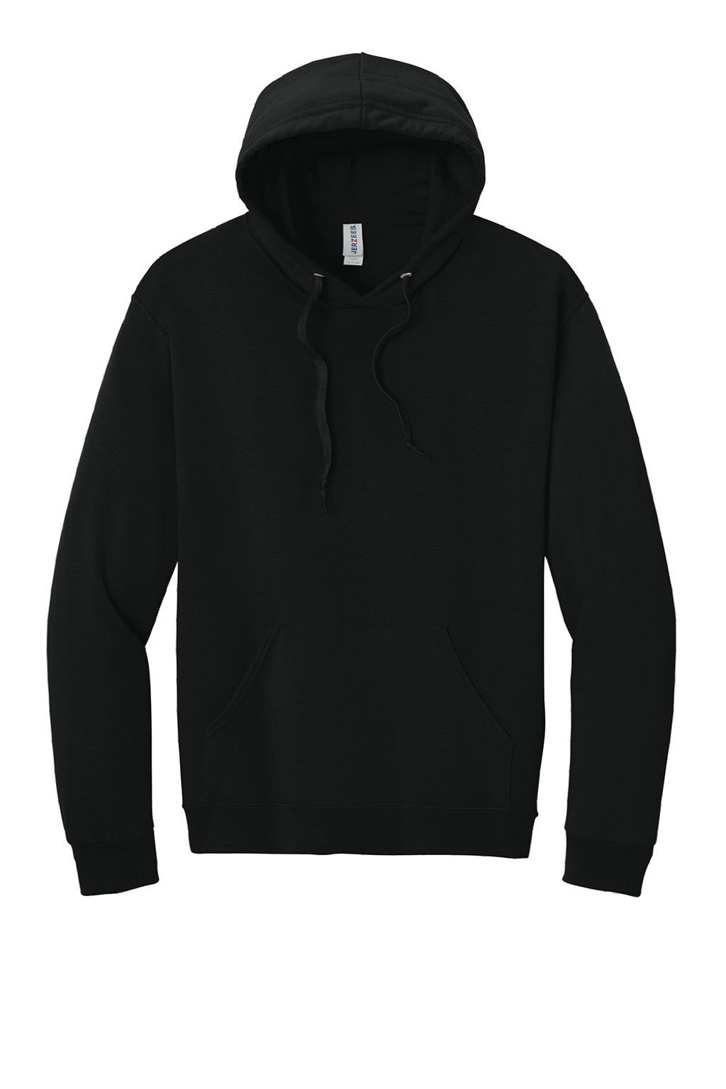 Jerzees IC49M Mens Ultimate CVC Hooded Sweatshirt Hoodie w/ Pouch Pocket Black Ink Flat Front