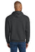 Jerzees IC49M Mens Ultimate CVC Hooded Sweatshirt Hoodie w/ Pouch Pocket Heather Black Ink Model Back
