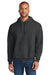 Jerzees IC49M Mens Ultimate CVC Hooded Sweatshirt Hoodie w/ Pouch Pocket Heather Black Ink Model Front