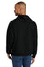 Jerzees IC49M Mens Ultimate CVC Hooded Sweatshirt Hoodie w/ Pouch Pocket Black Ink Model Back