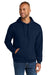 Jerzees IC49M Mens Ultimate CVC Hooded Sweatshirt Hoodie w/ Pouch Pocket Navy Blue Model Front