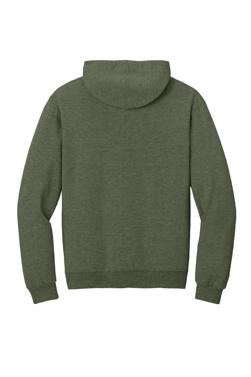 Jerzees IC49M Mens Ultimate CVC Hooded Sweatshirt Hoodie w/ Pouch Pocket Heather Military Green Flat Back