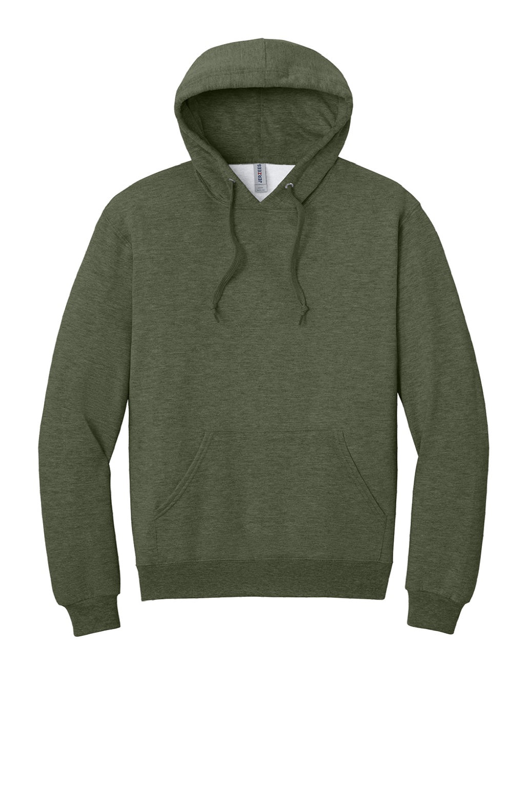 Jerzees IC49M Mens Ultimate CVC Hooded Sweatshirt Hoodie w/ Pouch Pocket Heather Military Green Flat Front