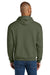 Jerzees IC49M Mens Ultimate CVC Hooded Sweatshirt Hoodie w/ Pouch Pocket Heather Military Green Model Back