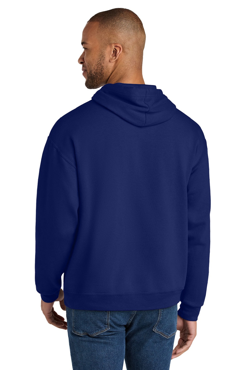 Jerzees IC49M Mens Ultimate CVC Hooded Sweatshirt Hoodie w/ Pouch Pocket Orchid Model Back