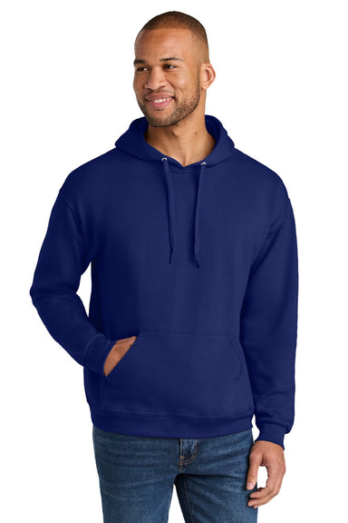 Jerzees IC49M Mens Ultimate CVC Hooded Sweatshirt Hoodie w/ Pouch Pocket Orchid Model Front