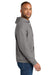 Jerzees IC49M Mens Ultimate CVC Hooded Sweatshirt Hoodie w/ Pouch Pocket Rock Grey Model Side