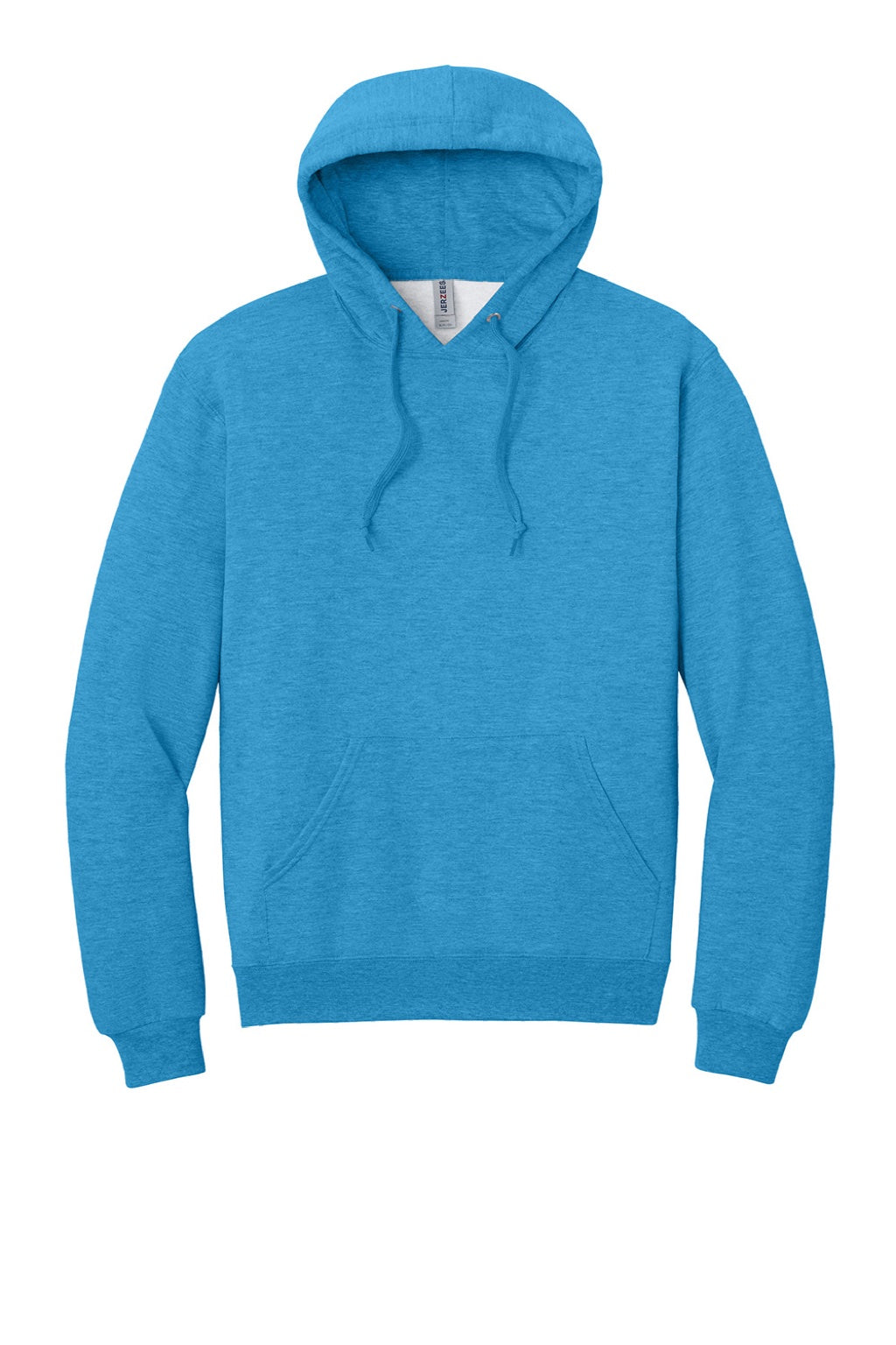 Jerzees IC49M Mens Ultimate CVC Hooded Sweatshirt Hoodie w/ Pouch Pocket Heather Soul Blue Flat Front