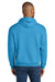 Jerzees IC49M Mens Ultimate CVC Hooded Sweatshirt Hoodie w/ Pouch Pocket Heather Soul Blue Model Back