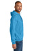 Jerzees IC49M Mens Ultimate CVC Hooded Sweatshirt Hoodie w/ Pouch Pocket Heather Soul Blue Model Side
