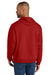 Jerzees IC49M Mens Ultimate CVC Hooded Sweatshirt Hoodie w/ Pouch Pocket True Red Model Back