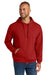 Jerzees IC49M Mens Ultimate CVC Hooded Sweatshirt Hoodie w/ Pouch Pocket True Red Model Front